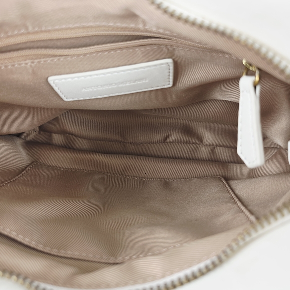 ANTONIO MELANI‎ Leather Elegant White Woven Handbag - Picture 5 of 12
